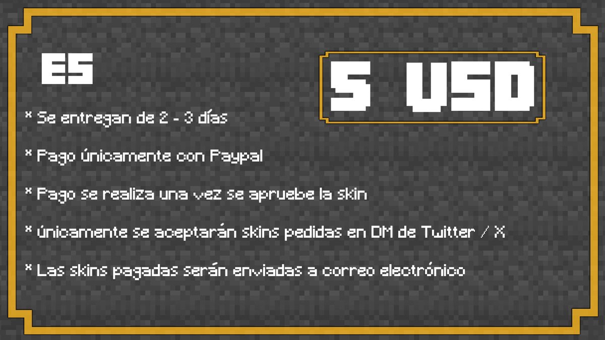 srbanjochelo's tweet image. #Minecraft 
¡OFICIALMENTE! ya puedo decir que hago comisiones para Skins de Minecraft, para más información puede preguntar por DM de Twitter / X
Necesitaba un ingreso extra, así que mejor que hacer algo que se me da bien supongo...