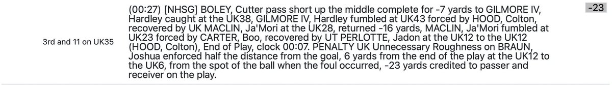 The official scoring on the most absurd set of fumbles I've seen