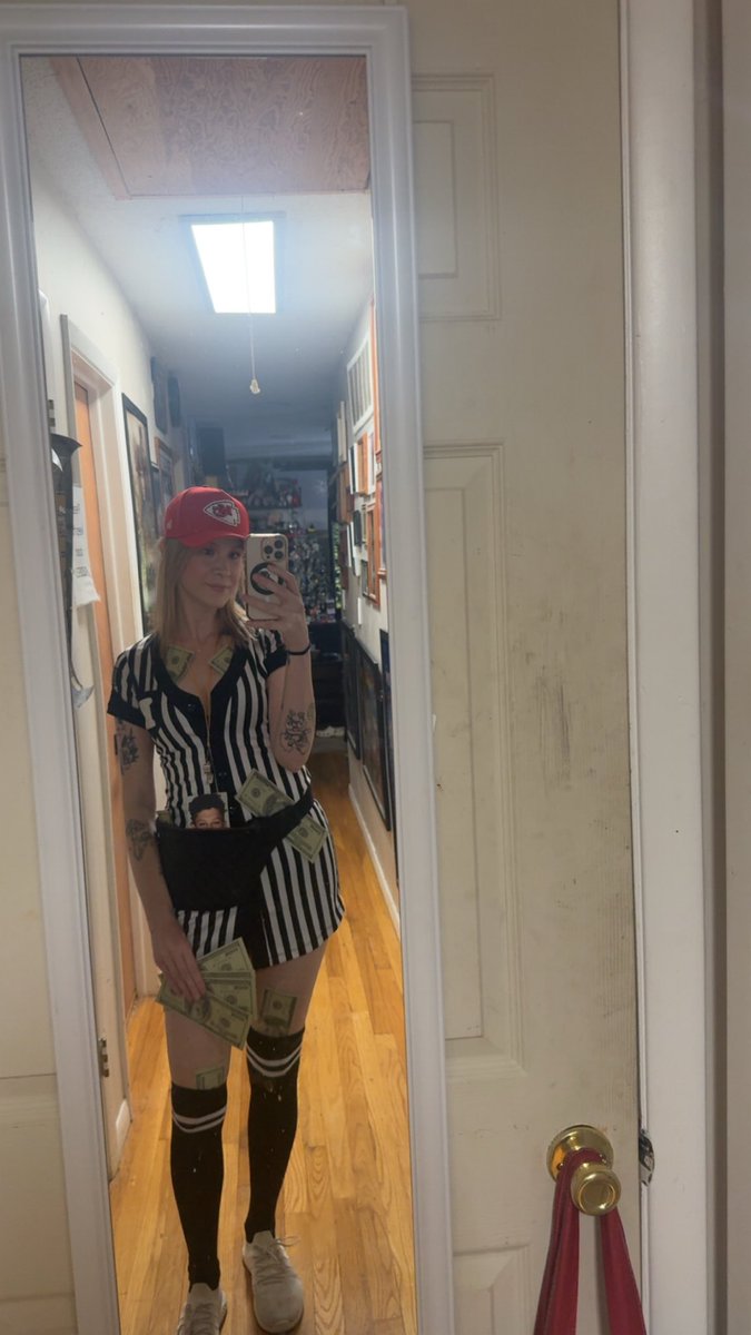 thisIsSeeSee's tweet photo. Give me an extra Hundo and I’ll add another penalty for the other team ❤️💛 P.s I am a fan poking fun at the haters 😜 #ChiefsKingdom  @PatrickMahomes @NFL https://t.co/cMs6YDAXyo