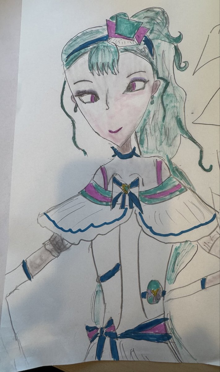 d_ijk_stra's tweet image. 요새 별이 그림 스타일은 이렇게 진화(?)함. 누군가의 가르침을 거부하고 자기 멋대로만 그리니까 이제는 나이 또래에 비해 테크닉이 좋은 편은 아니게 된 것 같은데, 패션을 관찰하고 또 창작하는 센스는 (내가 패션을 전혀 모르긴 하지만) 꽤 좋은 것 같다! #별이육아 #별이그림