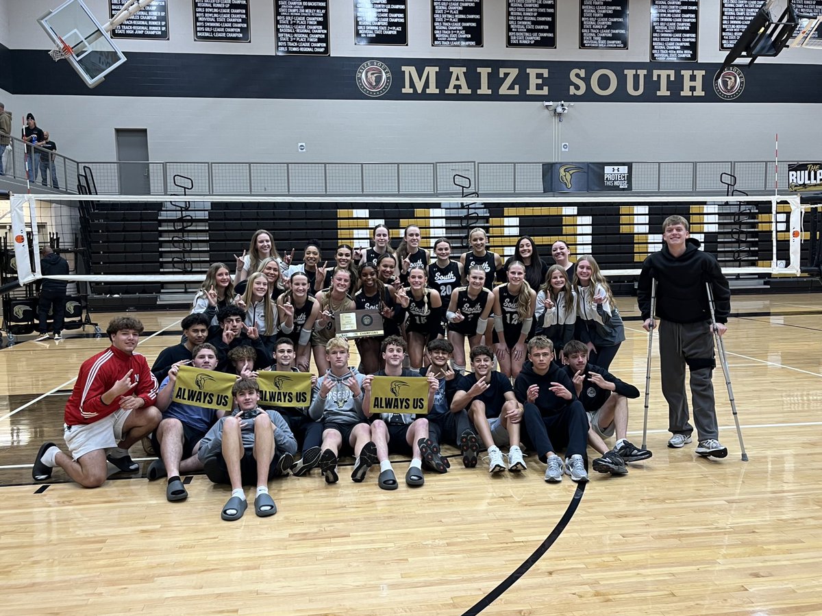 🏆5A Substate Champions🏆These kids have earned their spot at the 5A KS State🏐Tourney!! Thank you to all who made this possible from the admin team&amp;officials, to parents, families&amp; students who support this program! On to STATE! #AlwaysUs #MavsUp #STATEBOUND