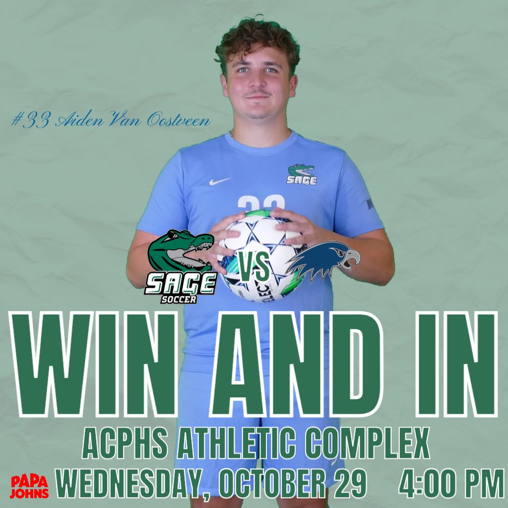 #RussellSageCollege Men's Soccer has an opportunity to secure a spot in the Empire 8 Conference Championship Tournament on Wednesday.
See you there.
#SageNation / #SageGators
🐊⚽