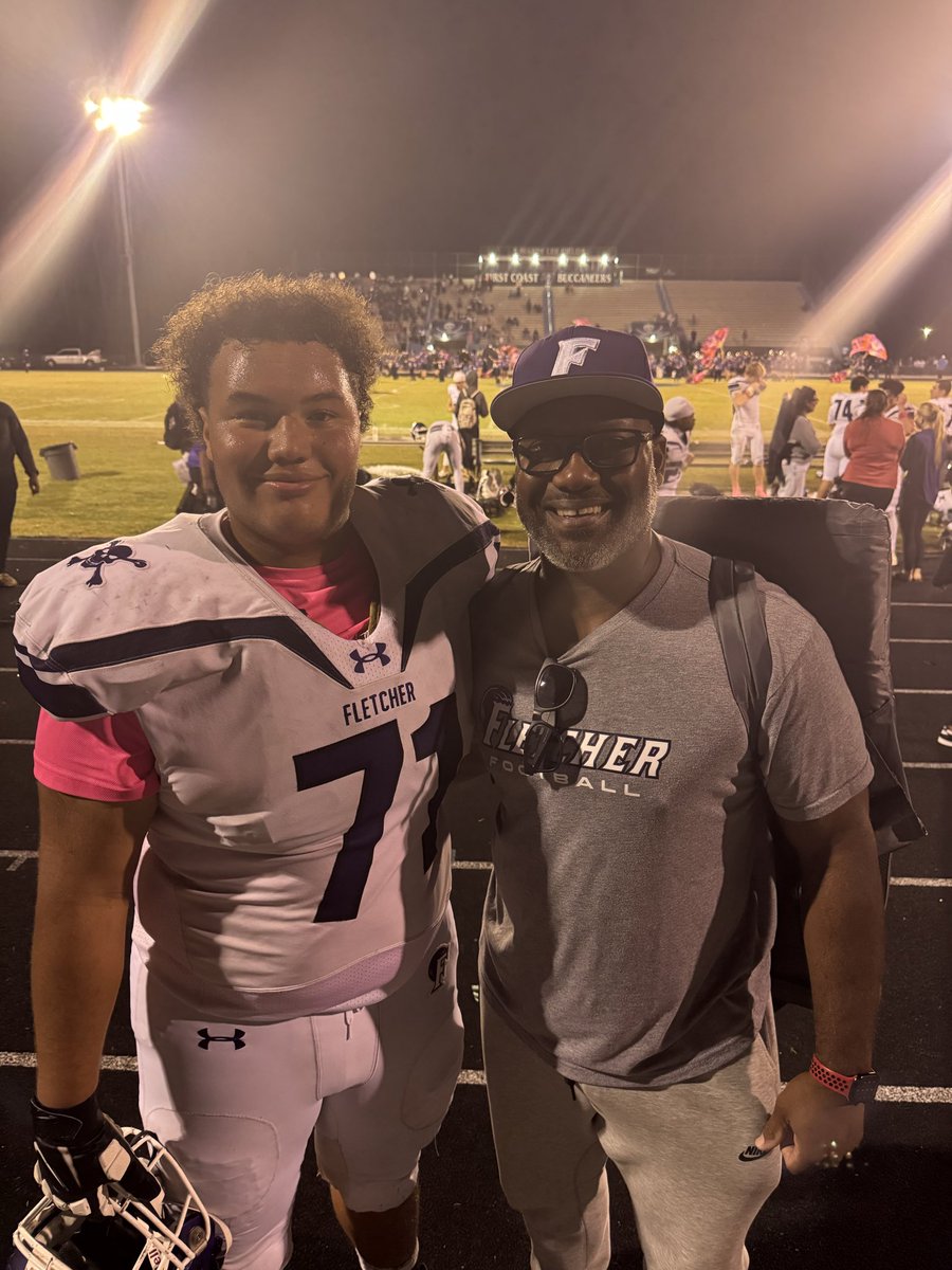 JT_Bonecrusher's tweet photo. We had an insane comeback win against first coast last night!! The final score was 24-21, and we scored 2 touchdowns in the 4th quarter with 5 minutes left on the clock! That was probably the best game I’ve ever played and with our rookie quarterback Cato who played great too! Love this team 💜 #GOSENATORS #fletcherfootball