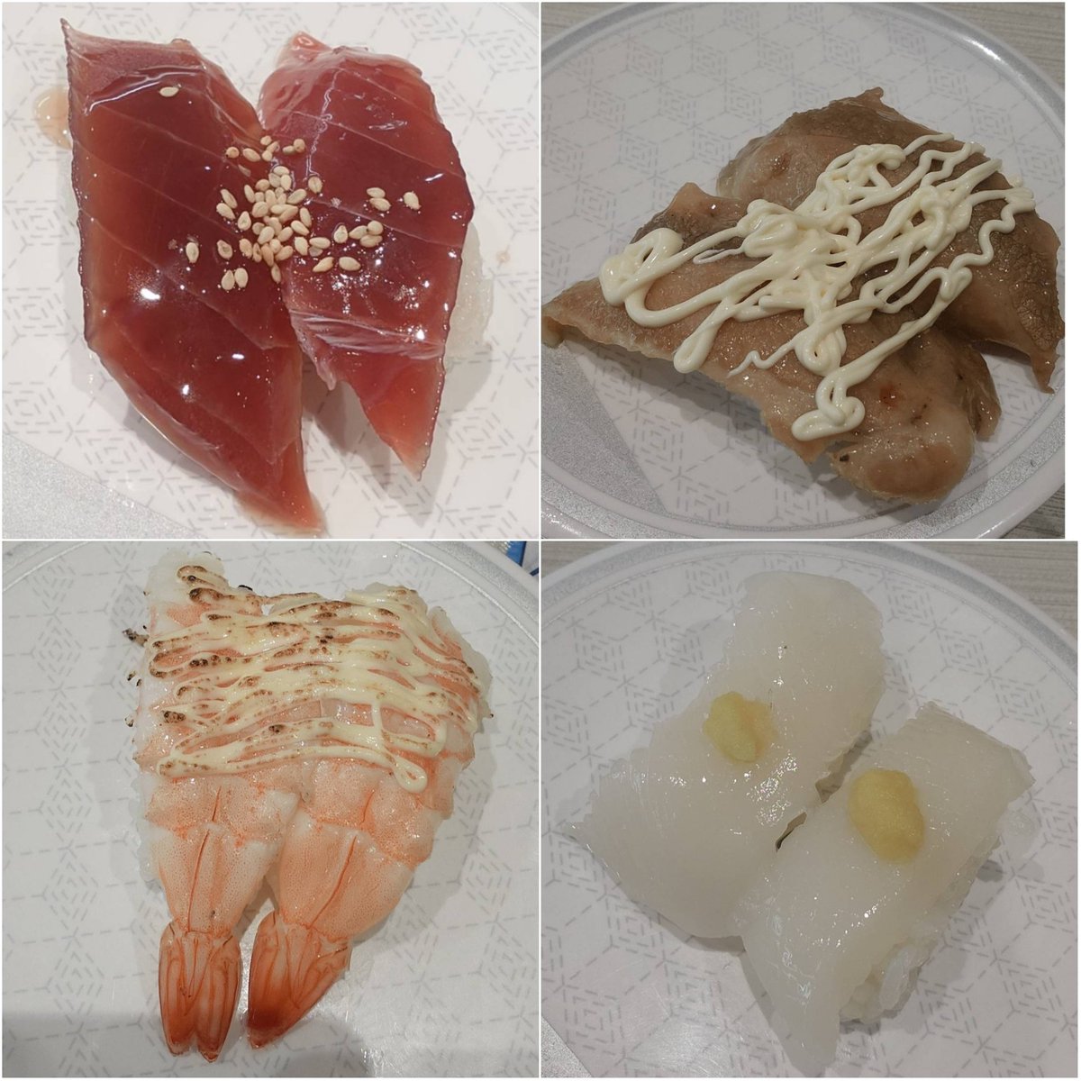kadoya1's tweet photo. 税込み110円の皿が多いと聞いてはま寿司に来た。土曜日22時過ぎで大盛況。今どき2貫110円で食べられる寿司が多いのは貧乏人にはありがたいね。色々と食べたけど安いだけのエサって感じ。スーパーの寿司と同レベルだろ。このエサをわざわざ外食で食べる意味が分からない。馬鹿舌な貧乏人向けだな。 https://t.co/RWe6FZZMJL