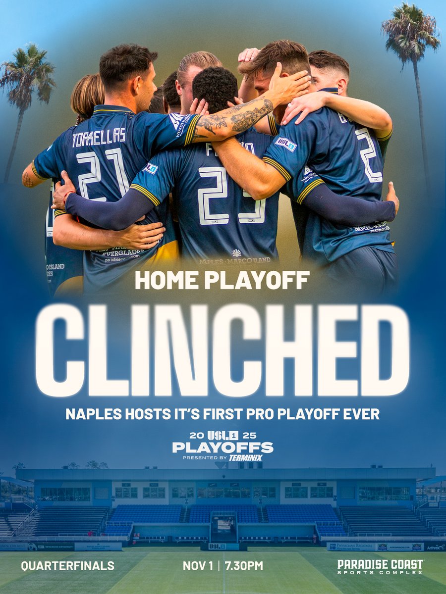 HOME PLAYOFF MATCH SECURED. 🔒

We have clinched a home playoff match. Be part of the biggest professional soccer event our city has ever seen!

HOW TO SECURE YOUR TICKETS 🎟

Opted-in Fans 👇

🗓 Sunday 10/26 | 8:00 AM
✅ Playoff tickets secured.
Season Member Priority Period 👇