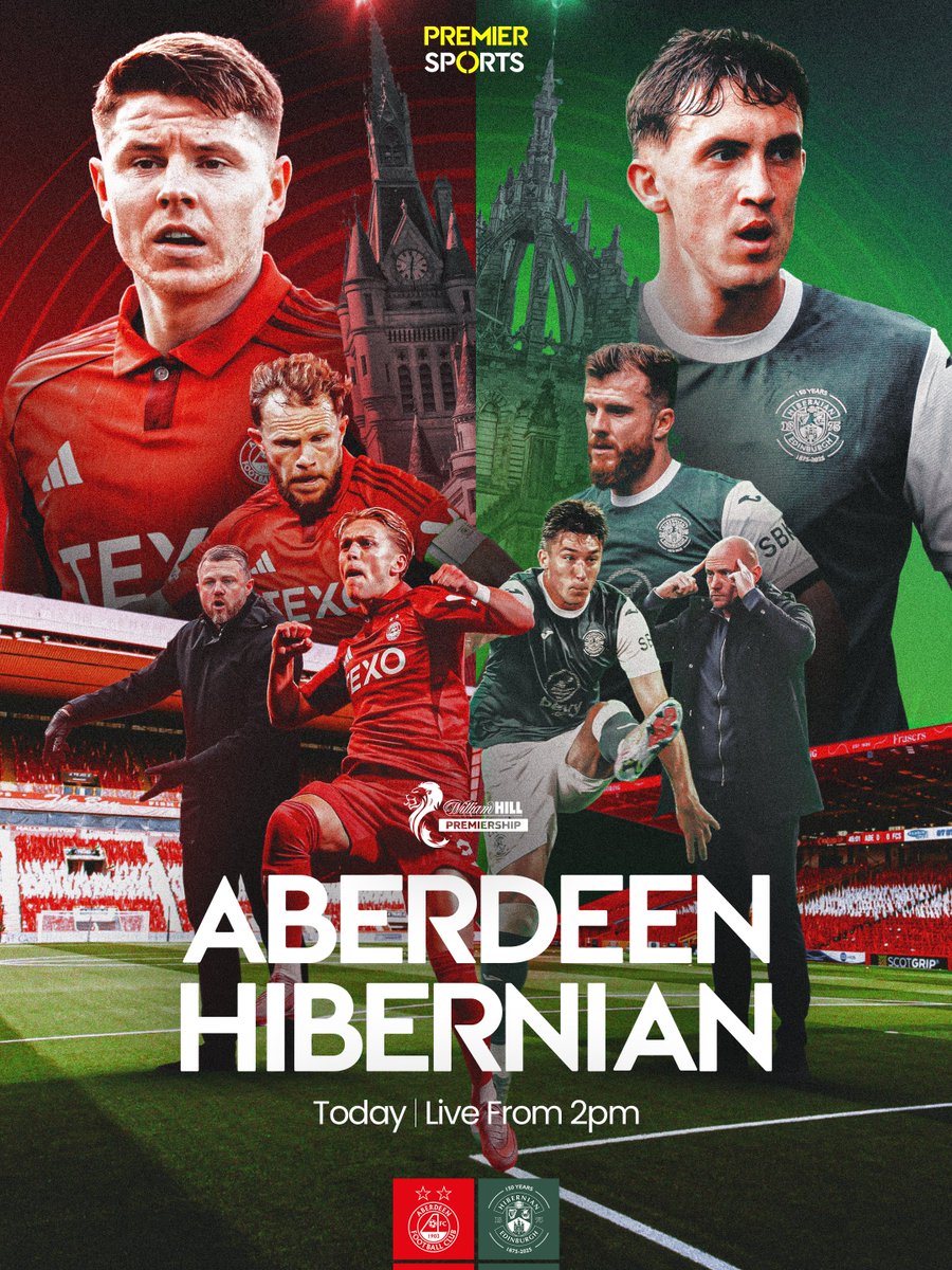 We've got William Hill Premiership football coming to you from Pittodrie today 👊🏴󠁧󠁢󠁳󠁣󠁴󠁿

Watch live coverage of Aberdeen vs Hibernian from 2pm on Premier Sports 2 📺
