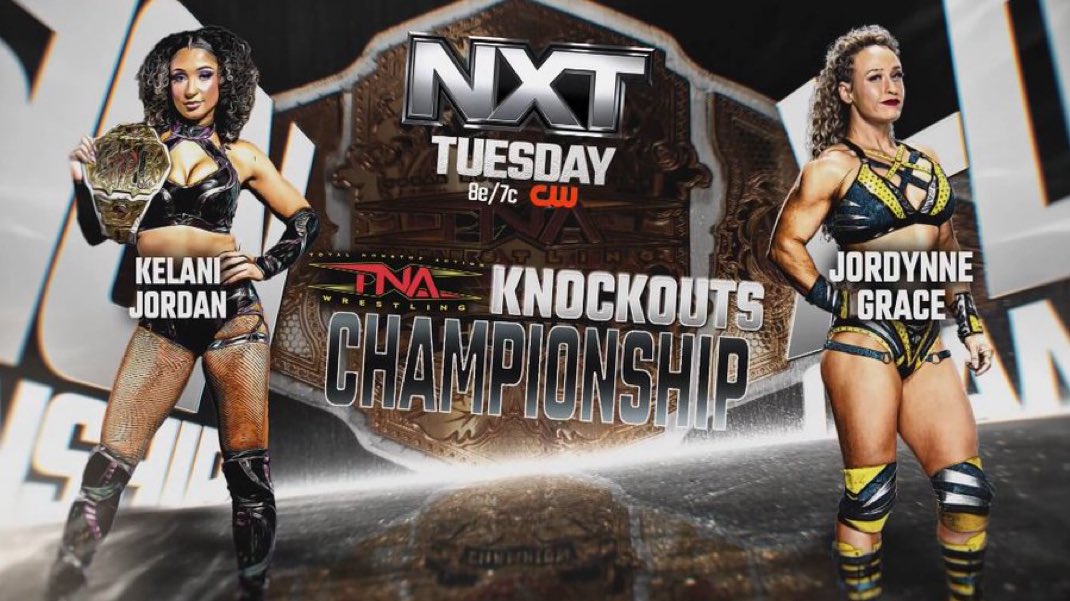 WrestlingCovers's tweet image. 🚨 Kelani Jordan will defend the TNA Knockouts Title against Jordynne Grace this Tuesday on NXT. #HalloweenHavoc