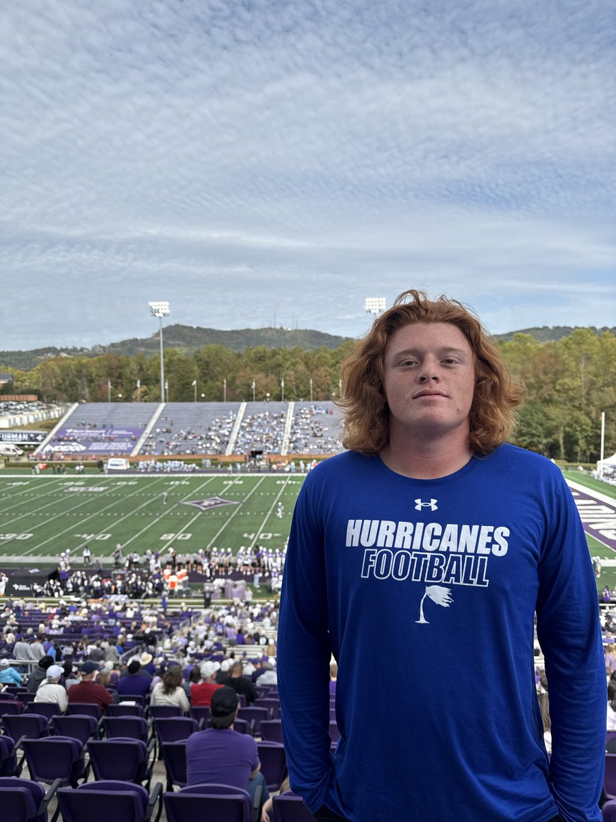 Had a great time at <a href="/PaladinFootball/">Furman Football</a> <a href="/FurmanU/">Furman University</a>  Game Day today!  Thanks <a href="/Coopersanders34/">Cooper Sanders</a> <a href="/Kyle_Jolly/">Coach Kyle Jolly</a>.  <a href="/CoachNickVerna/">Nick Verna</a>  <a href="/OfficialWrenFB/">Wren Hurricane Football</a>  <a href="/MrCoachFrate/">Anthony Frate</a> <a href="/CoachPerdomo/">Chris Perdomo</a> <a href="/Miller_Jordan3/">Jordan Miller</a> <a href="/claylollis/">Clay Lollis</a> <a href="/ZachPritchett/">Zach Pritchett</a>