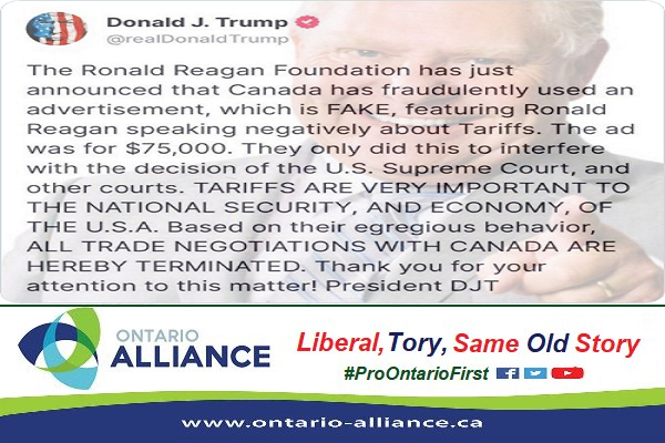 Whether Ontario Progressive Conservative Tory Premier Doug Ford &amp; Canadian Liberal Prime Minister Mark Carney are working for China, India or Russia for BRICS, the United Kingdom &amp; European Union, or the Democratic Great Lakes Governors, who Doug met early October at the 2025
