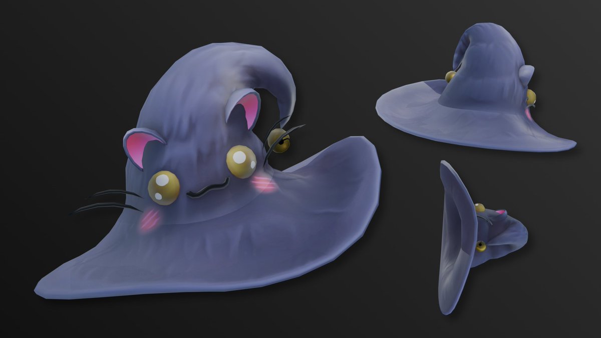 Raki3dd's tweet image. Grey Cat Witch Hat 🩶🐱
#Roblox #RobloxDev #Substance3DPainter #b3d
