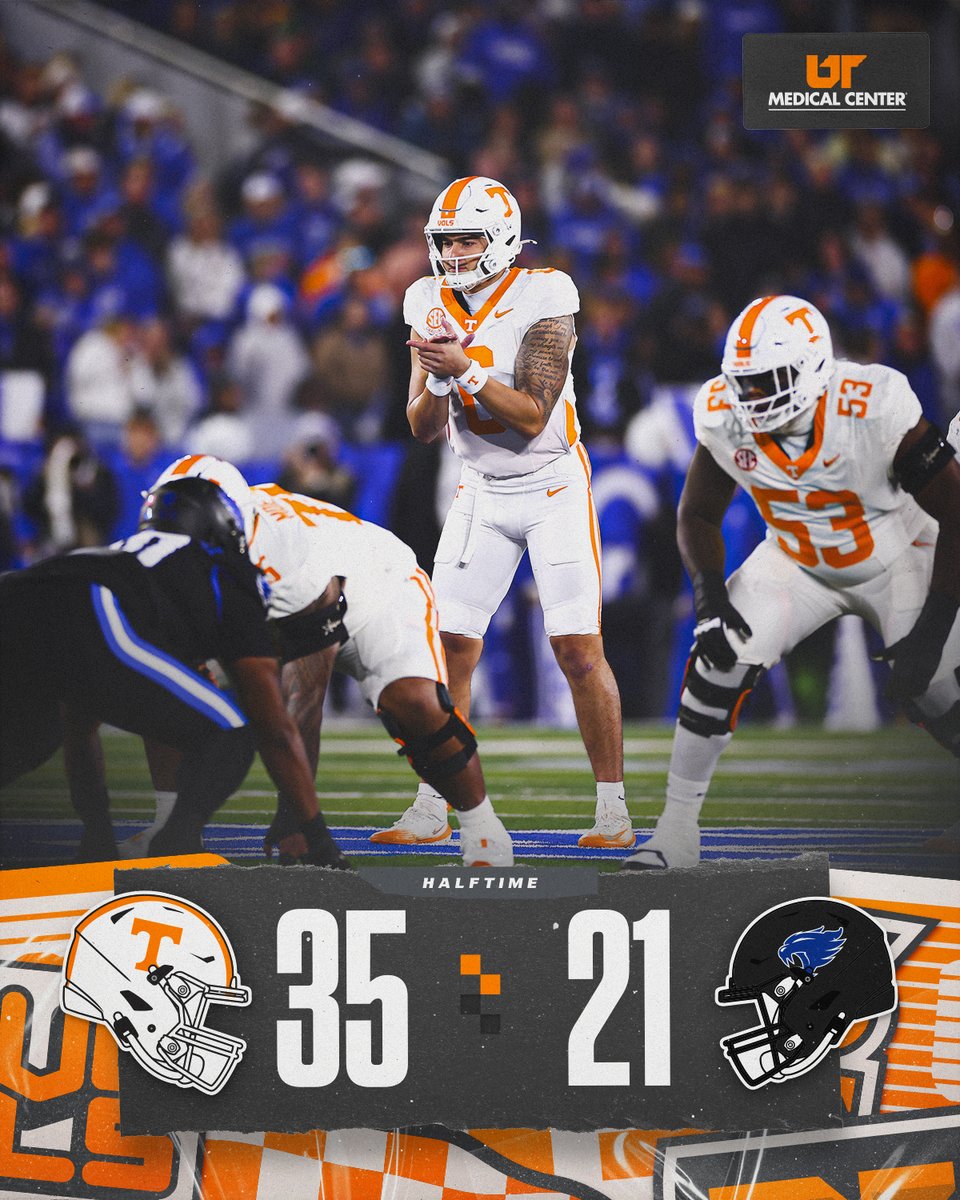 Leading at the break.