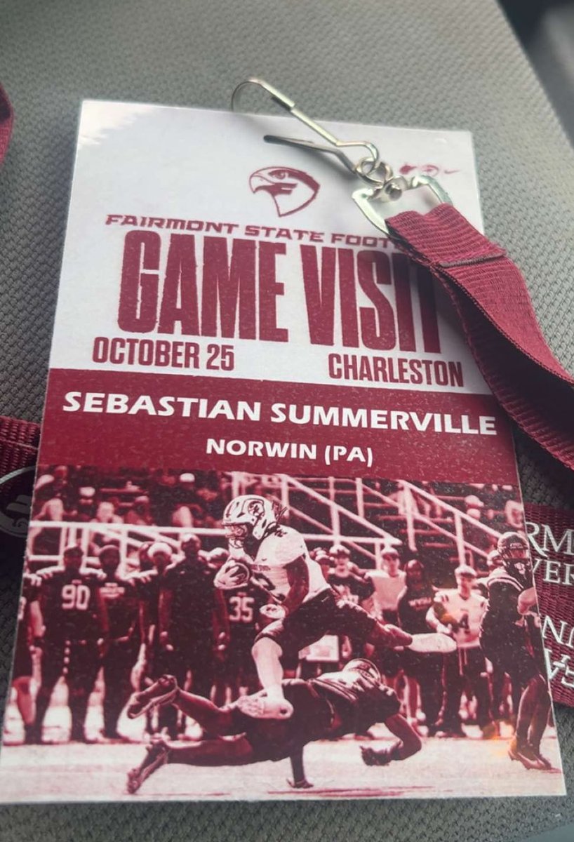 Sebastian Summerville (@sebass5858) on Twitter photo I had a great time <a href="/FairmontStateFB/">Fairmont State Football</a> today for a game day visit with a couple of my teammates. Thank you <a href="/CoachAdamWhite/">Adam White</a> for the invite. The staff and atmosphere was fantastic ‼️
Can’t wait to be back ‼️
<a href="/NorwinFB/">Norwin High School Football</a> <a href="/CoachMBrown1/">Mike Brown</a> 
<a href="/TristynTavares/">Tristyn Tavares</a> <a href="/25miked/">Michael DeFazio</a> I had a great time <a href="/FairmontStateFB/">Fairmont State Football</a> today for a game day visit with a couple of my teammates. Thank you <a href="/CoachAdamWhite/">Adam White</a> for the invite. The staff and atmosphere was fantastic ‼️
Can’t wait to be back ‼️
<a href="/NorwinFB/">Norwin High School Football</a> <a href="/CoachMBrown1/">Mike Brown</a> 
<a href="/TristynTavares/">Tristyn Tavares</a> <a href="/25miked/">Michael DeFazio</a>