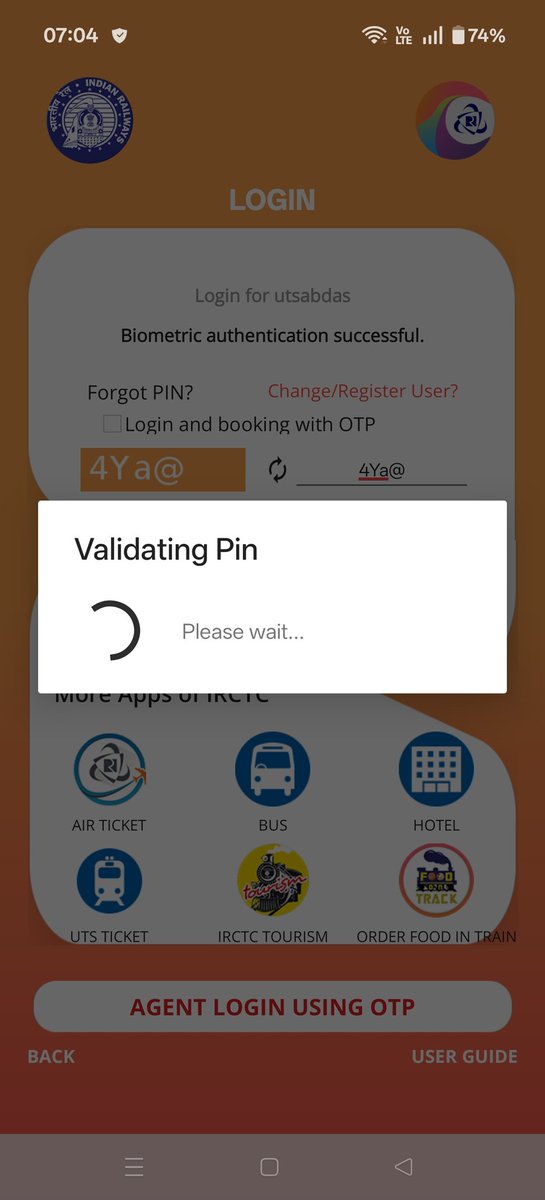 drutsabdas's tweet image. Worst ever app @IRCTCofficial  keeps rolling on saying &quot; validating pin &quot; u can&apos;t login , u can&apos;t access ur tickets when needed , what kind of app is this ? @RailMinIndia @RailwaySeva @EasternRailway @eCateringIRCTC #IRCTC #IndianRailways #irctcscam @WesternRly @Central_Railway