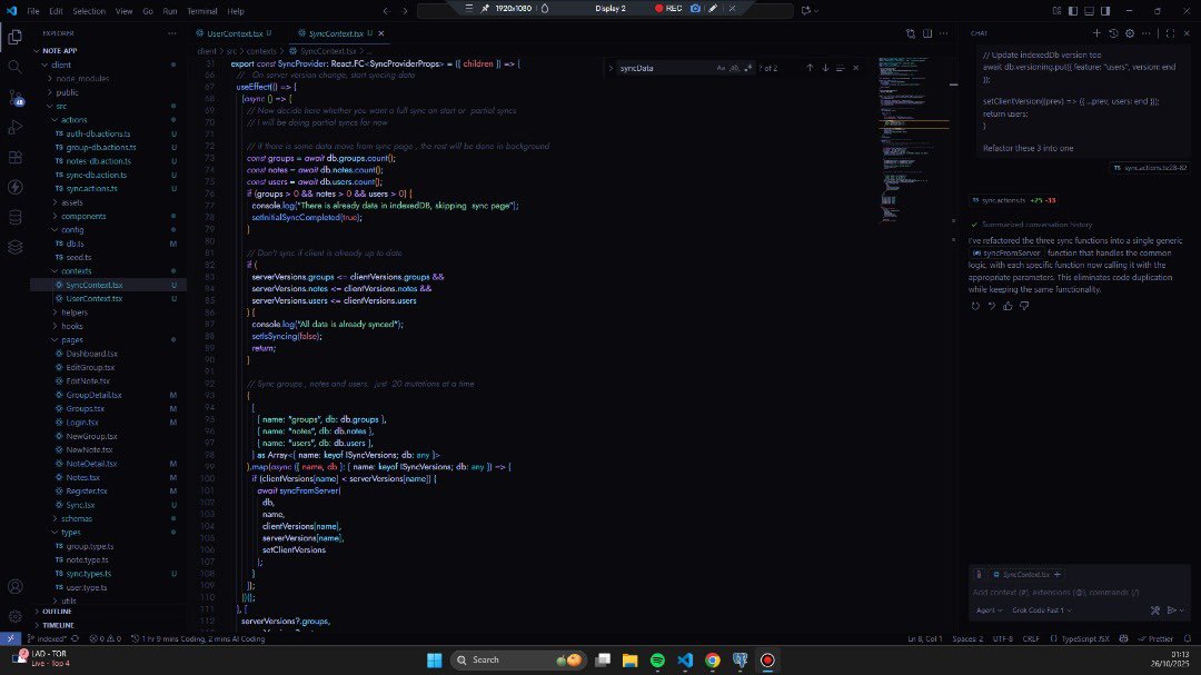 fostersoasare's tweet image. Still working on my offline-first approach. Started with syncing data from the backend in batches when a new user logs in