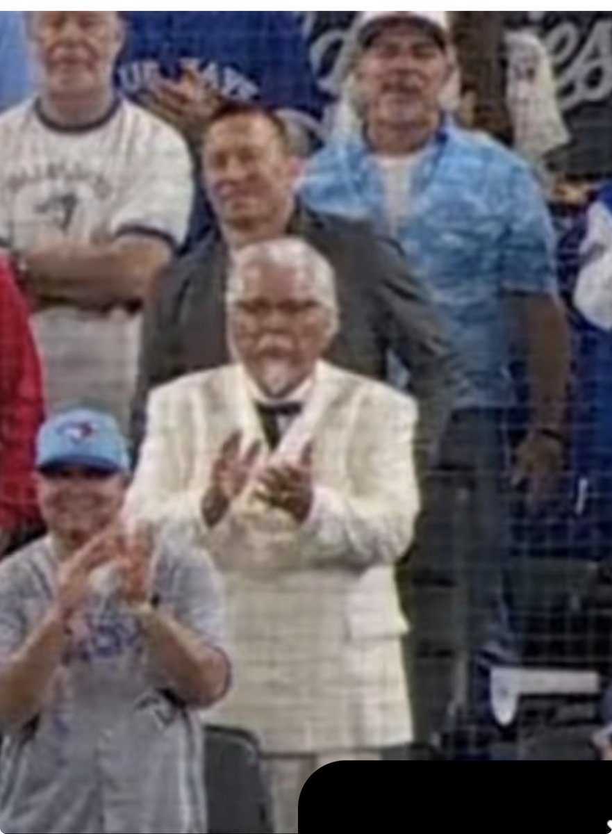 isanderson10's tweet photo. @GeorgesStPierre Are you or are you not sitting behind Colonial Sanders at the Jays Game https://t.co/UdEqEDKjEX