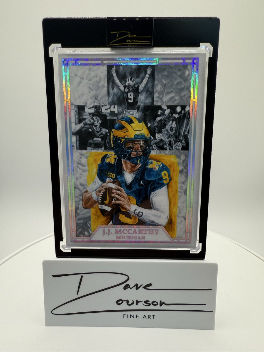 DavidCoursonArt's tweet photo. I love how these cards turned out. “Forever Victors” available in JJ McCarthy and Charles Woodson.

#GoBlue #michiganwolverines #Michigan #JJMccarthy #charleswoodson #sportscards https://t.co/a3LgTBXRAH