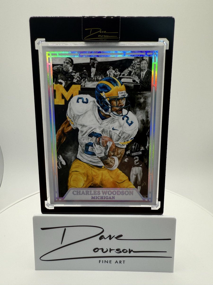 DavidCoursonArt's tweet photo. I love how these cards turned out. “Forever Victors” available in JJ McCarthy and Charles Woodson.

#GoBlue #michiganwolverines #Michigan #JJMccarthy #charleswoodson #sportscards https://t.co/a3LgTBXRAH