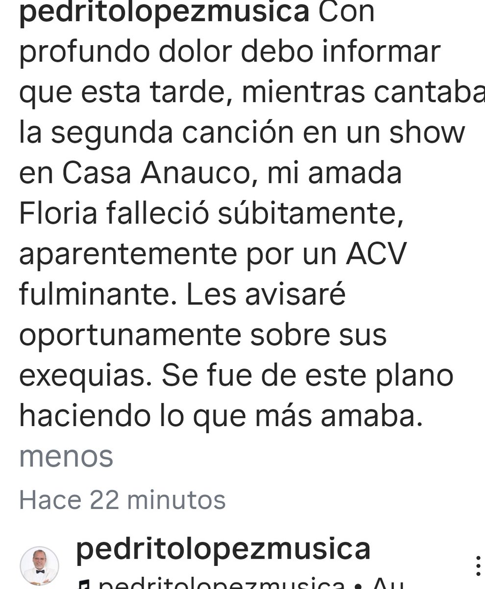 mirlac's tweet photo. No hay palabras para noticias así, se fue la Show Women de Venezuela, haciendo lo que amaba, se fue cantando, daba el alma en sus presentaciones, siempre se reinventaba, siempre se esmeraba en los detalles de sus presentaciones, descansa en paz, mi querida #FloriaMarquez 🙏 https://t.co/3xJfiWNtIT