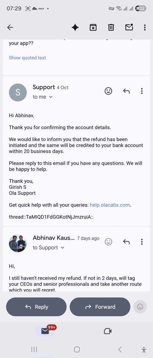 Abhinavauthor's tweet photo. Shamelessness and unprofessionalism at it's peak @ola_supports @Olacabs its been a month and you guys cant even refund my own money which you took and made me suffer for an unsafe ride experience. Eveytime your support changes statement and dates. I have written proof https://t.co/M0wQI08FdI