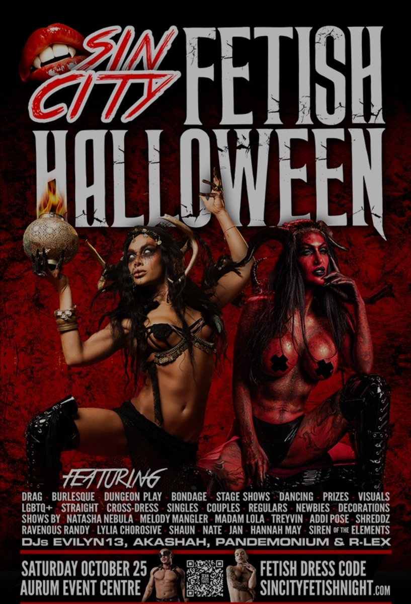 We made the trip to Vancouver. We're excited to be spooky animals at <a href="/SinCityFetish/">Sin City</a> Halloween Ball tonight!