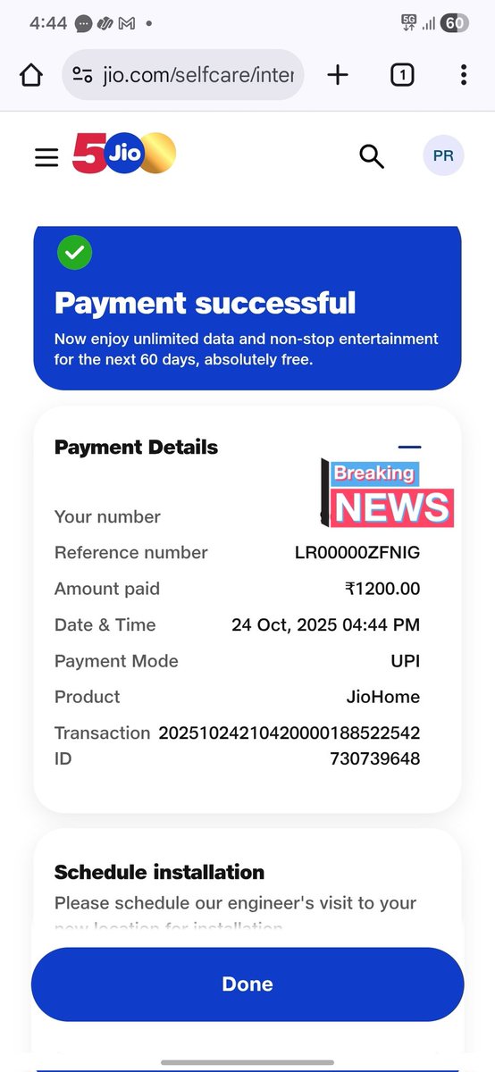 prabhurathinam's tweet photo. @JioCare Trying to relocate my jiofiber payed the amount . The engineer is asking for bribe to come early. Says it will take one week if I dont pay bribe. https://t.co/pVHFPCSEYF