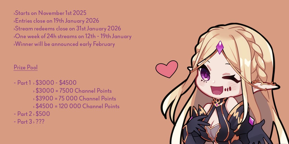 It's time for the 4th iteration of my Xmas/New years event! Get a chance to spend $3000 on vtubing art/model/rigging or more (if you're very dedicated) and a chance to spend $500 on streaming peripherals, software related to vtubing, etc.

forms.gle/CoYHiUcXZV2beX…

Thank you from