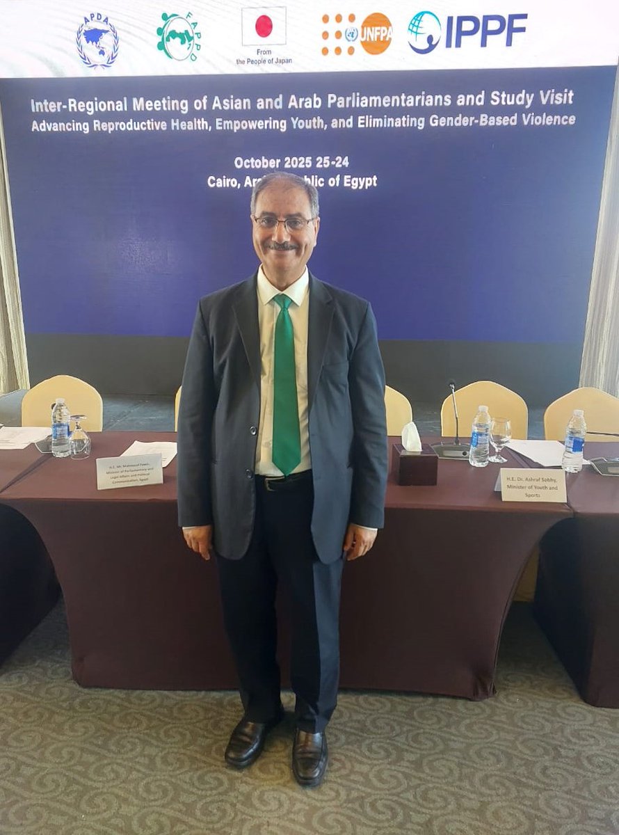 Cairo, October 24–25, 2025 — AARINENA, represented by Executive Secretary Dr. Rida Shibli, participated in the Inter-Regional Meeting of Asian and Arab Parliamentarians held in Cairo, Egypt.

The event, organized by the Asian Population and Development Association (APDA) and the