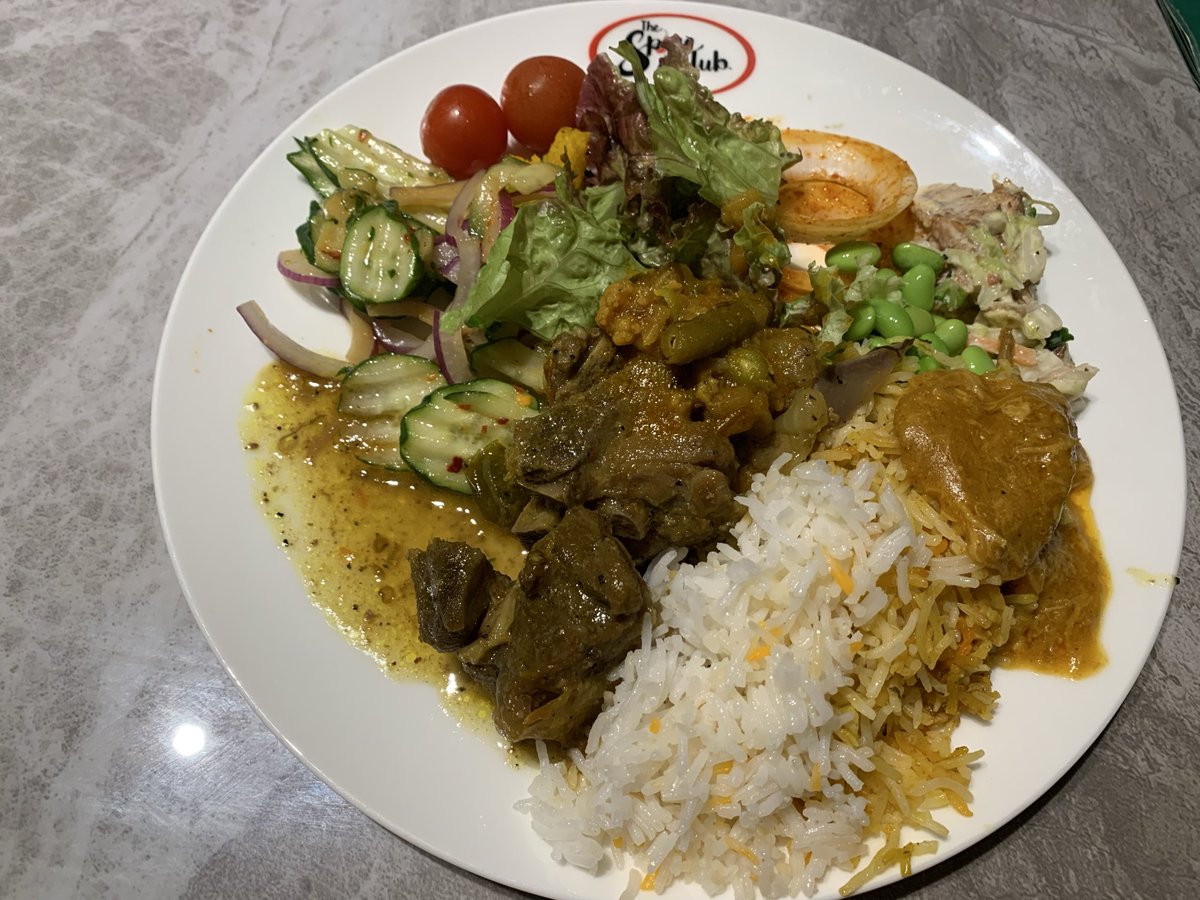 ShoAsako's tweet image. 佐倉スパイスクラブでランチビュッフェ1380円ビュッフェにビリヤニとハリーム❣️サラダのチキンがケバブのチキン🥰2回回って色々食べておいしかった😋眠い🥱🥱
#ビリヤニ
#パキスタン料理
#SPICECLUB
#佐倉市
#ハリーム