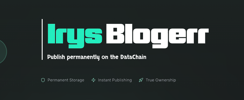 IrysBlogerr's tweet image. Welcome to IrysBlogerr 👋

A decentralised blogging platform — like Medium, but your posts live permanently on the @irys_xyz datachain.

Your content, always online
No downtime. No data loss

Start writing now:
🔗 irys-blog.netlify.app

Powered by @irys_xyz
Built by @Mitchyugan