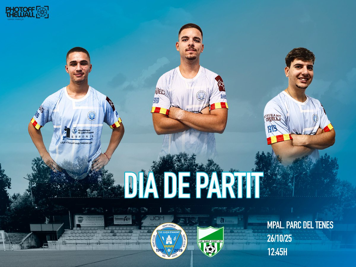 C.E. Lliçà d'Amunt 🆚 U.E. Sant Fost "B"

🗓️ 26/10/2025
⌚ 12:45H
🏟️ Mpal. Parc del Tenes

#somlliçà🔵⚪