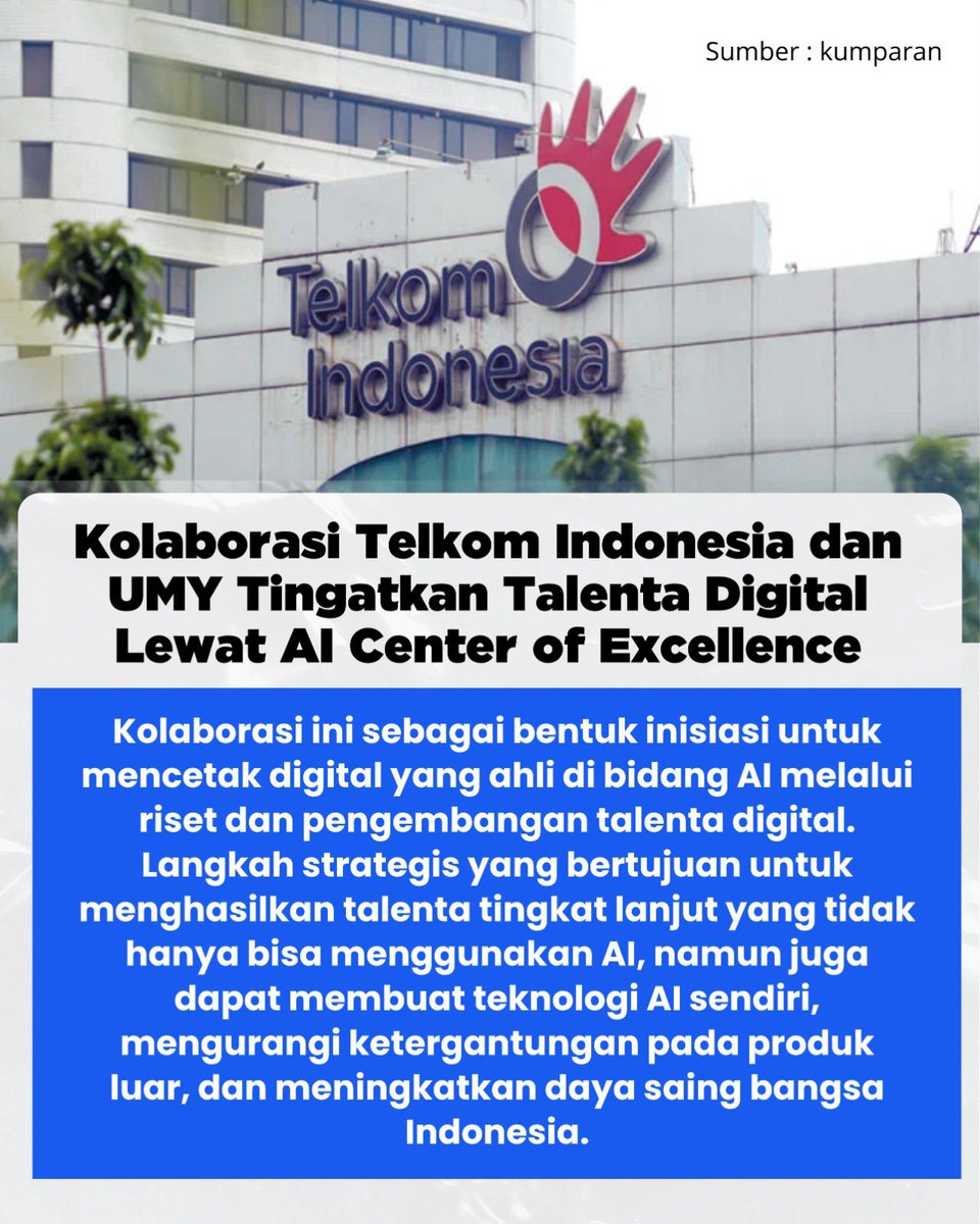 Kolaborasi Telkom Indonesia dan UMY untuk tingkatkan talenta digital #berita #telkomindonesia #telkomforyou #aicenter #artificialintelligence