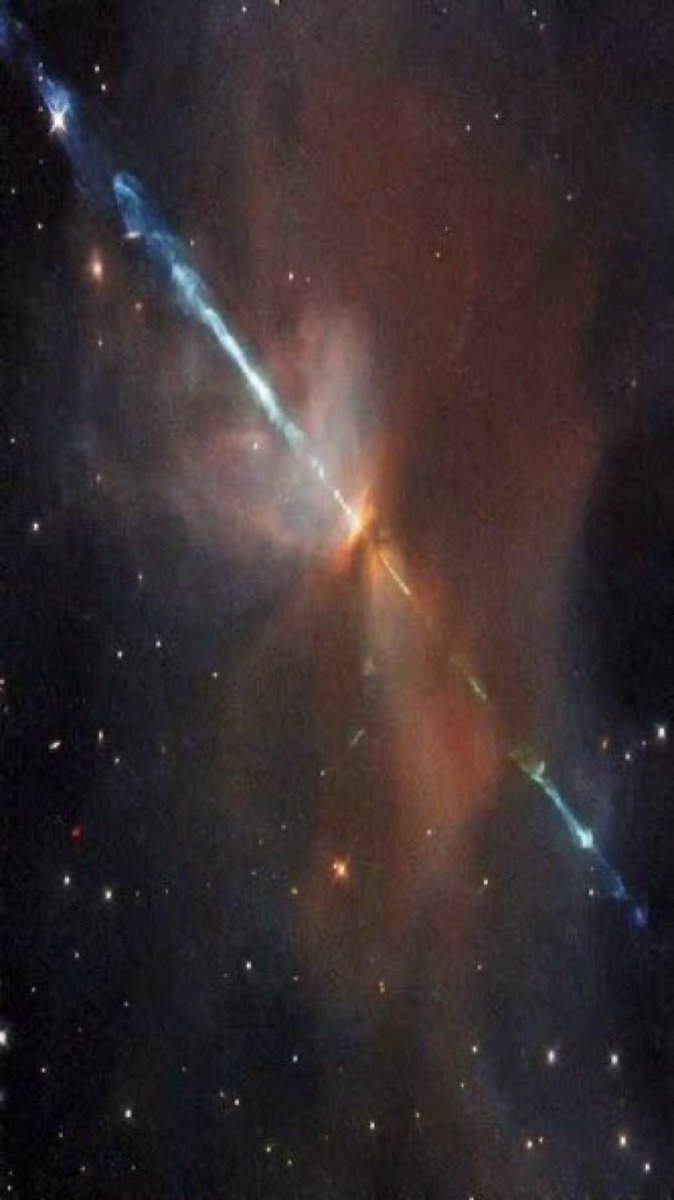 Herbig–Haro (HH) objects are bright patches of nebulosity associated with newborn stars. They are formed when narrow jets of partially ionised gas ejected by stars collide with nearby clouds of gas and dust at several hundred kilometers per second.

Image: HH111 by HST/ESA
