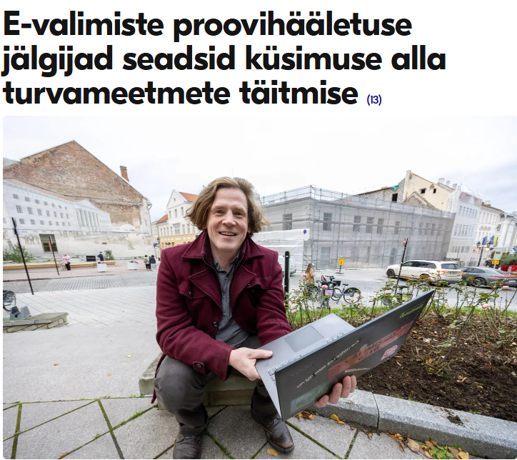 Kuidas selgelt seletada, et <a href="/trtram/">Märt Põder / @tramm@mstdn.social</a> on populistist röökur, kellel on e-hääletuse turvalisusest/parendamisest täiesti ükskõik, saaks ainult platvormi. Ühe pildiga. Siin pildil peaks olema murest murtud mees. On rõõmust särav õnneseen, sest ta teab, et nüüd saab trummi taguda.