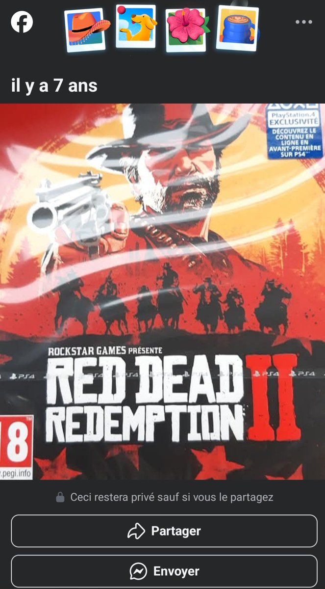 GameCapture_'s tweet image. Facebook qui me rappelle que mon jeu préféré ever a 7 ans 🥲🥹
#RedDeadRedemption2 #RockstarGames