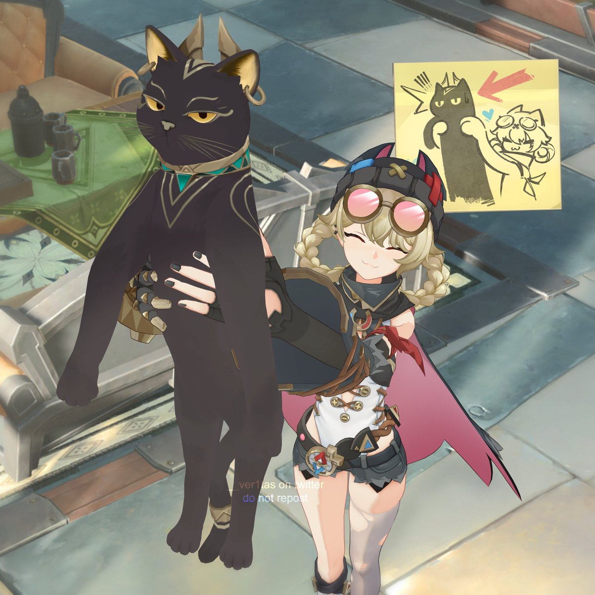 "say hello to our receptionist!"    

based on the message board sticky note :) #Jahoda #Ashru