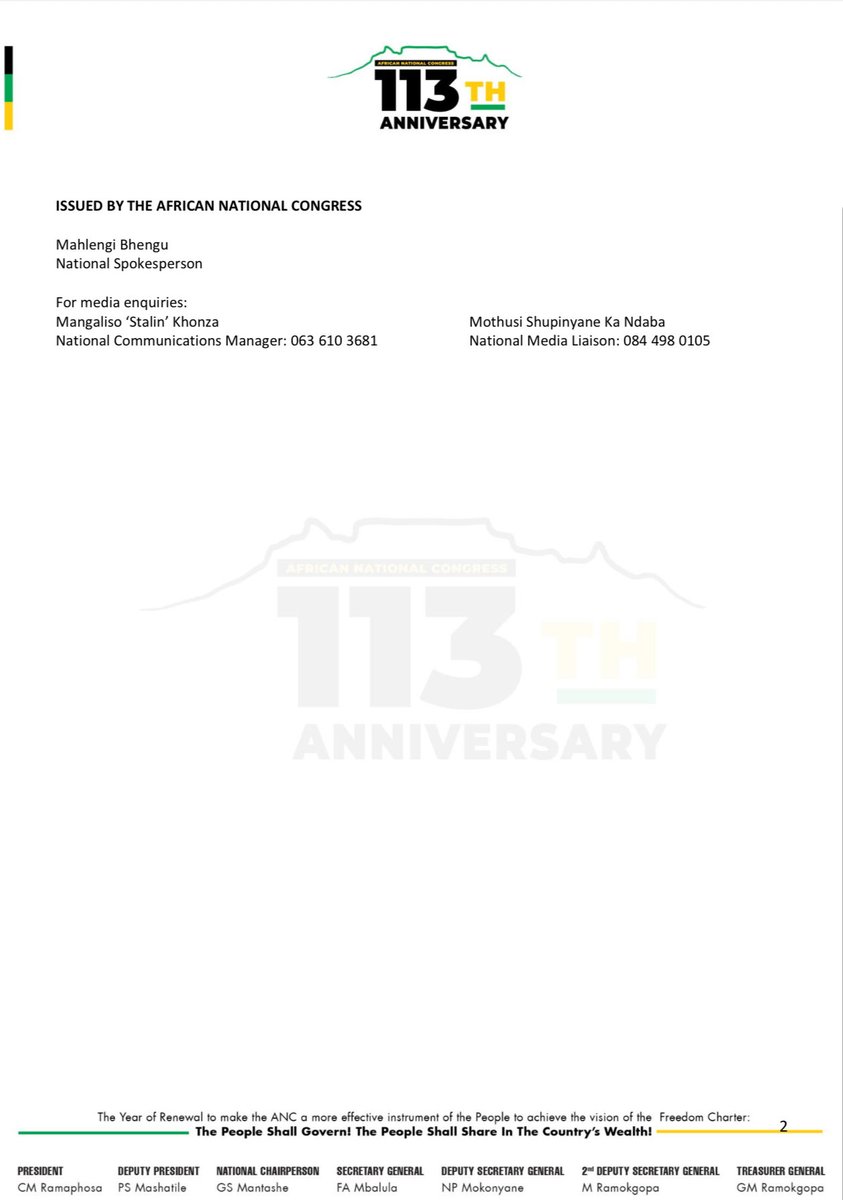 The African National Congress (ANC) welcomes and salutes the courageous stance taken by the Afrikaans-speaking South Africans who authored and co-signed the article "Not in our Name: Afrikaners Respond to the Misuse of Their Story in US Politics", published by News24 on Saturday,