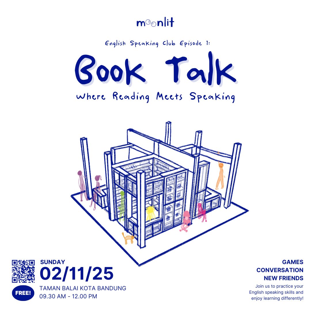 moonlit_ec's tweet photo. Debut! Fresh from the Oven! 

Episode 1: Book Talk 
Where reading meets speaking ⊹ ࣪ ˖ 

📍Place: Taman Balai Kota Bandung
📅Date: Sunday, 2 November 2025
🕗Time: 9.30 AM – 12.00 AM
💸Fee? FREE

Register here! And see you there!
https://t.co/parEG9pdhF https://t.co/gtUldKtGCr