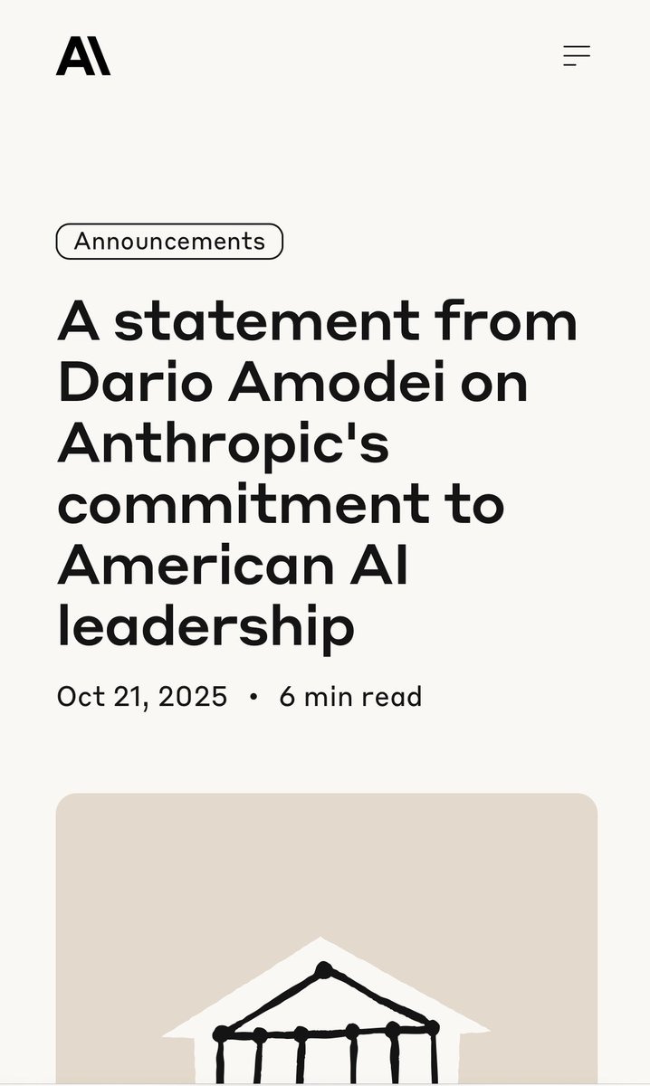 أصدر الرئيس التنفيذي لشركة أنثروبيك Anthropic داريو أمودي بيانا يؤكد التزام الشركة بالعمل مع الولايات المتحدة و"قيادة الذكاء الاصطناعي الأمريكية"، في أعقاب سلسلة من التعليقات النقدية على X من الولايات المتحدة.

سلط أمودي الضوء على عقد وزارة الحرب الذي أبرمته الشركة بقيمة 200