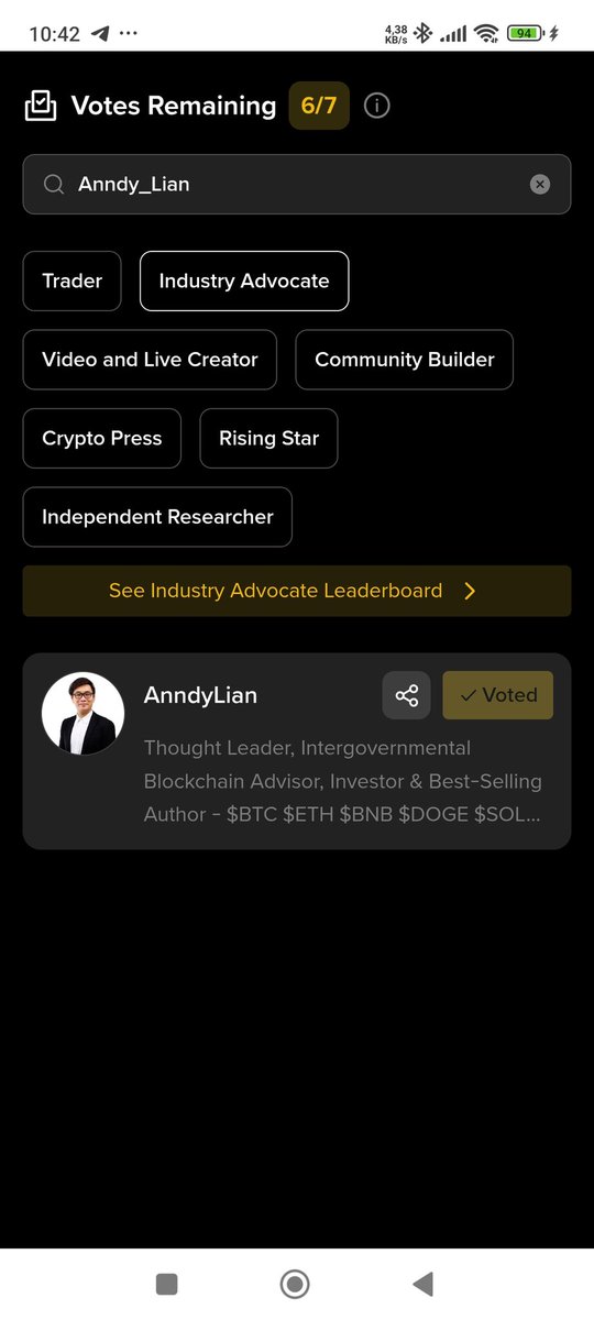 <a href="/anndylian/">Anndy Lian</a> <a href="/BscPitbull/">Pitbull Token</a> I will gladly vote for you, Anddy. Pitbull loves you. 🎉🤫