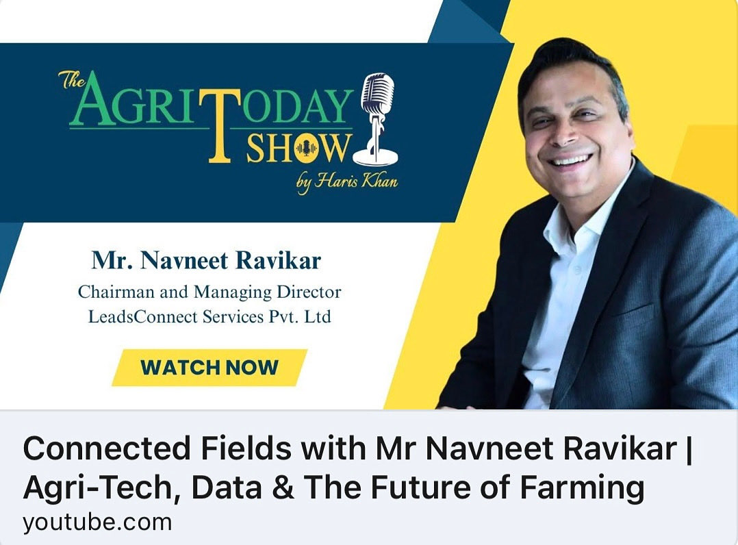 agri_today's tweet image. 🎙️ Connected Fields with Mr. Navneet Ravikar, CMD at LeadsConnect Services Pvt. Ltd. — exploring how #AgriTech &amp;amp; #DataIntelligence are shaping the future of Indian farming.
Watch now 👉youtu.be/z3QfukkGiVk
#AgricultureTodayShow #HarisKhan #SmartFarming #SustainableAgriculture