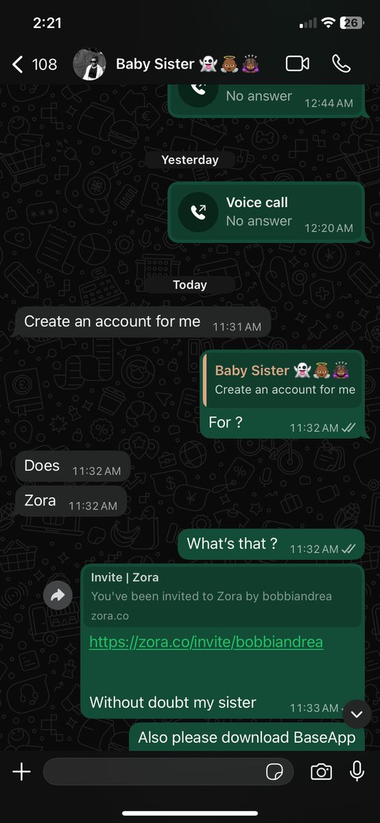 Without Hesitation <a href="/zora/">$zora</a> was what my baby sister asked for and I delivered both <a href="/baseapp/">Base app</a> on <a href="/base/">Base</a> and Zora - which family members should I onboard next ? <a href="/BasedSouthernAF/">Base - Southern Africa</a> <a href="/deriq_eth/">Derrick</a> <a href="/Basedzambia/">Base Zambia</a> <a href="/Lady_Light_Lsk/">Liseli.base.eth</a> <a href="/Sampa345/">sampa.base.eth (💫,💫)</a>