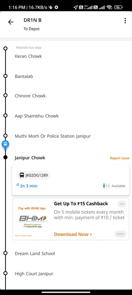 Bus noJK02DG1289 skipped it's end station and took a turn back in between from keran morh and is now on its way back to depo,such kind of misadventure is frequently causing inconvenience to the regular commuter as well as others waiting. need some urgent redressal .<a href="/Devansh_IAS/">Devansh Yadav</a>