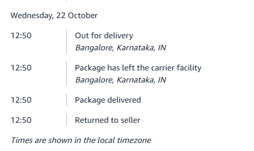 punditashu's tweet photo. @Shiprocket_in @amazonIN my package tracking shows Out for delivery, Delivered &amp; Returned to seller all at the same time! 😡 Item misplaced &amp; no support from either side. Please resolve urgently. Others beware of such service! #Shiprocket #AmazonShipping #Escalation https://t.co/GbFtAPd9IM