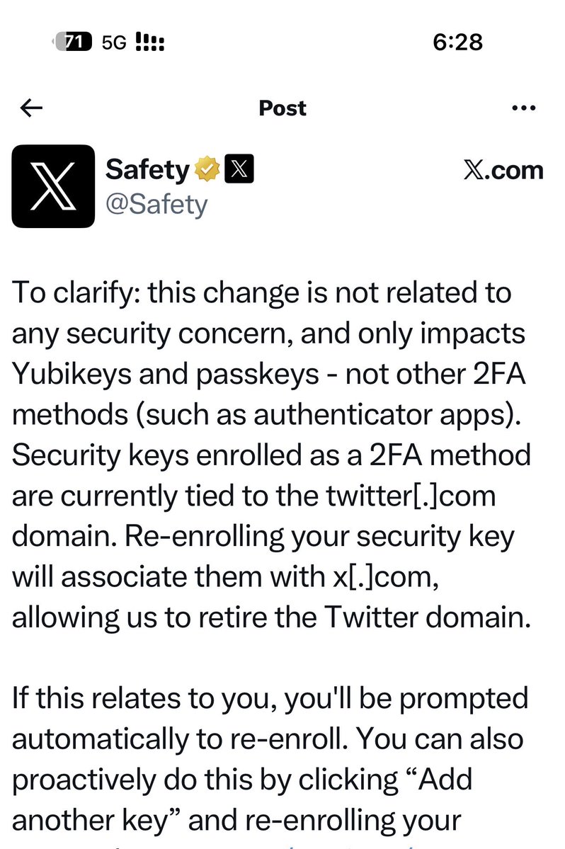 arnod's tweet image. تنبية جديد⚠️
منصة x توضح انه سبب قفل الحسابات في10نوفمبر هو ان شركة اكس راح تغير النطاق بشكل نهائي من تويتر الى اكس 

مفتاح الامان حاليا مرتبط بtwitter[.]com 

منصة اكس تطلب منك اعادة التسجيل من جديد في حال كنت مفعل مفتاح امان بمفتاح امن حديث مرتبط بx[.]com 
اي استفسار انا معكم