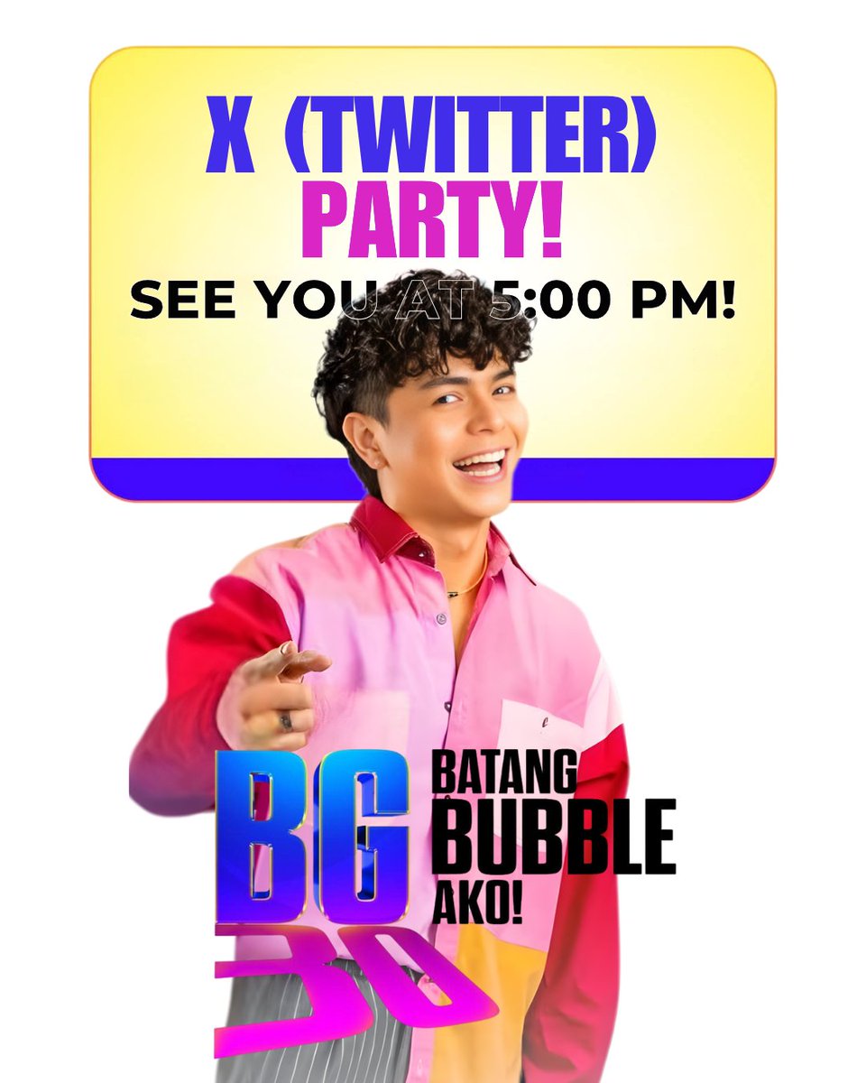 Mamaya na ang part 2 ng X (Twitter) Party natin para sa part 2 ng Bubble Gang 30th anniversary celebration! Riot na naman for sure ang episode mamaya, ganun din ang ating XP (TP). Kaya huwag ka mawawala! KItakits tayo ng 5:00 PM!

<a href="/bubblegang/">Bubble Gang</a> <a href="/kkydsnts/">KDS™</a>

#BBLGANG #KokoyDeSantos