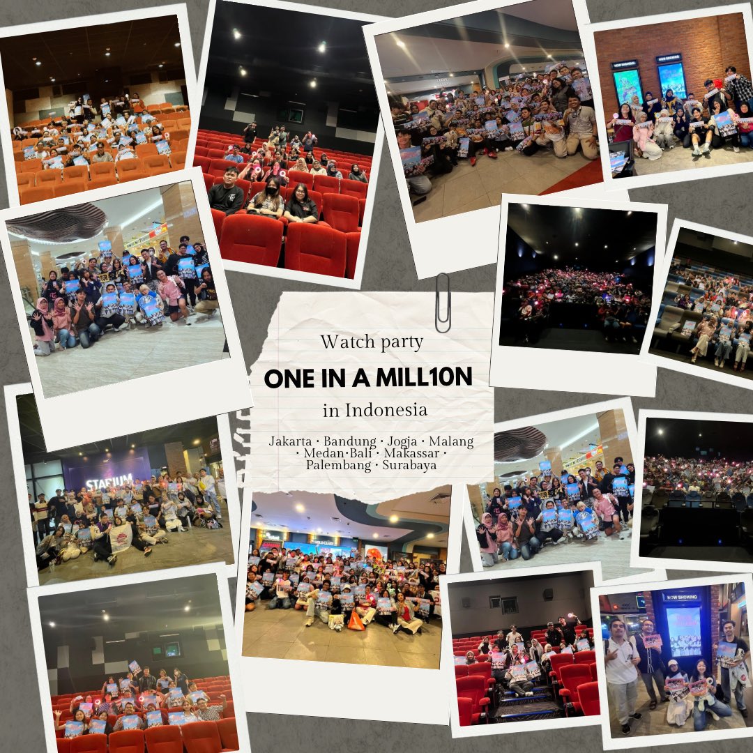 Hari terakhir dokumenter ONE IN A MILL10N di Indonesia

Terima kasih sudah selalu memberikan begitu banyak cinta utk kami, semoga suatu hari nanti kami bisa kembali jadi bagian dr perjalanan kalian

Selalu ada tempat utk kalian dihati kami — sekarang,nanti,selamanya <a href="/JYPETWICE/">TWICE</a> ❤️