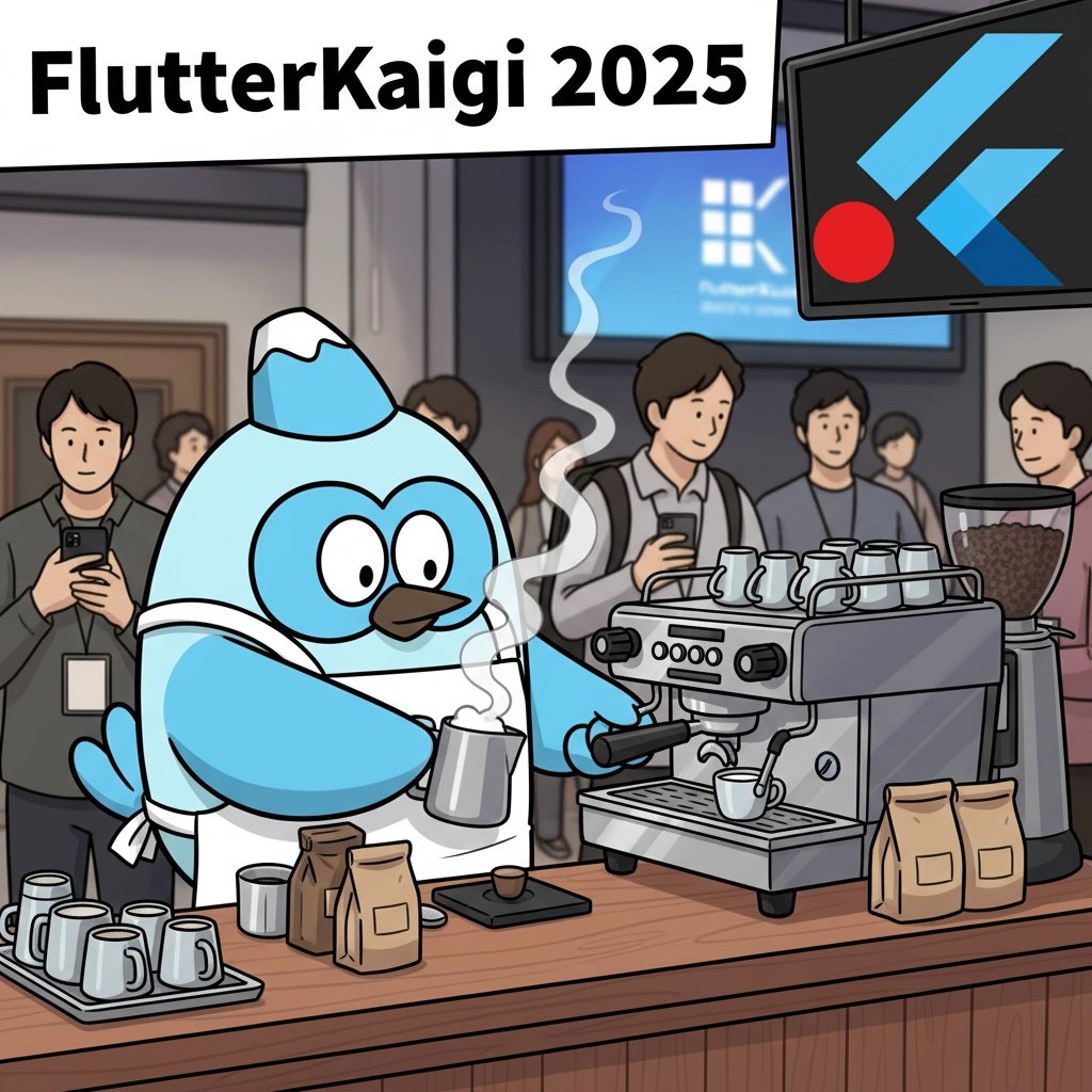 FlutterKaigi's tweet image. ✨FlutterKaigi 2025から嬉しいお知らせ✨
 今年の会場ではプロのバリスタが美味しいコーヒーを提供します☕️
 セッションの合間に香り高い一杯でリフレッシュしませんか?
🎟️ チケットは販売中!
#FlutterKaigi #FlutterDev
