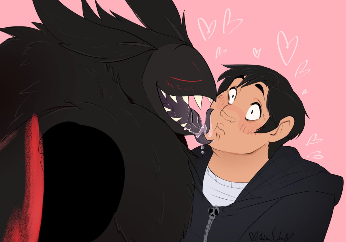 Mothman kiss ( he doesn't have lips so...) #furry