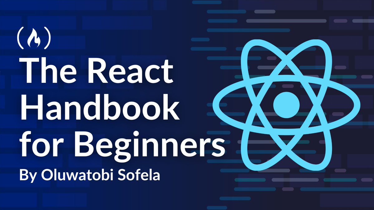 freeCodeCamp's tweet image. React is a popular front-end JavaScript framework for building interactive user interfaces.
And in this beginner-friendly handbook, @oluwatobiss teaches you all the basics.
You'll learn about JSX, components, hooks, rendering, and lots more through many code examples and…