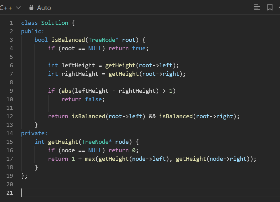 your_shantam's tweet image. Day 83/100 – #100DaysOfCode     
To return true if its a balanced binary tree or false.. 
#LeetCode #DSA #100DaysOfCode